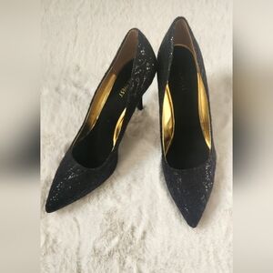 Nine West Black Lace Sparkly Heels